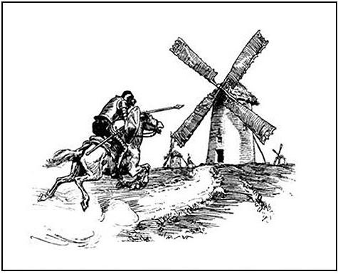 High Quality tilting at windmill Blank Meme Template