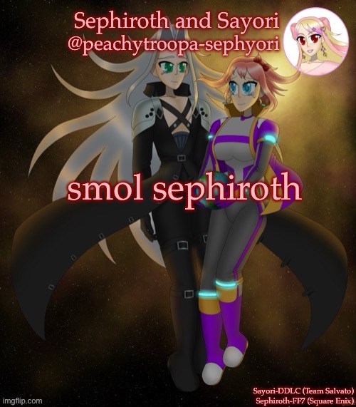 Sayori and Sephiroth | smol sephiroth | image tagged in sayori and sephiroth | made w/ Imgflip meme maker