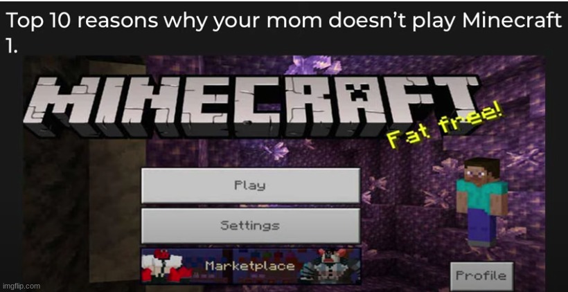 ROASTED | image tagged in minecraft,roasted,funny,your mom | made w/ Imgflip meme maker