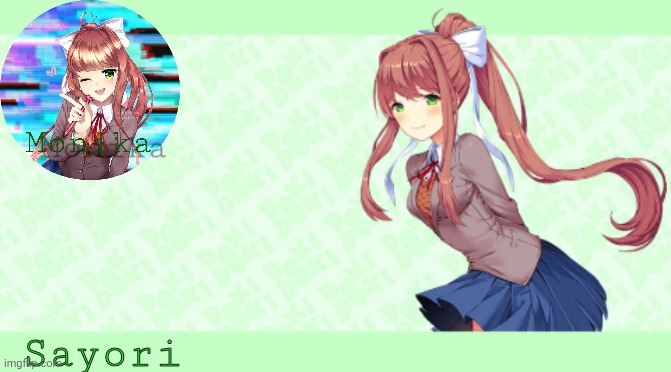 Sayori's Monika Temp Blank Meme Template