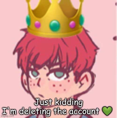 Just kidding
I'm deleting the account 💚 | made w/ Imgflip meme maker