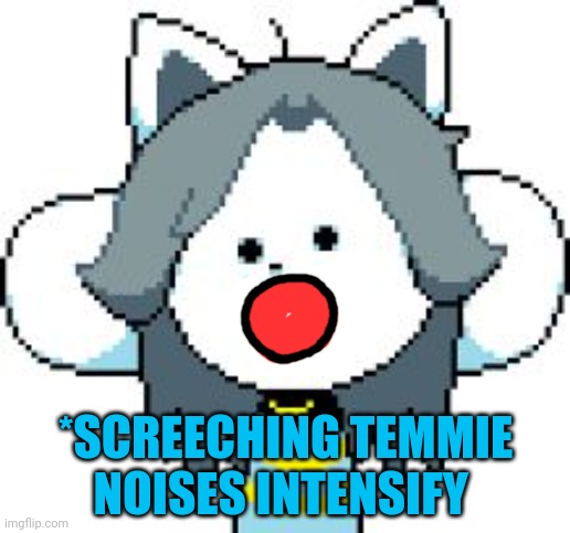 GiVe mOns or ElSe! | *SCREECHING TEMMIE NOISES INTENSIFY | image tagged in temmie,mons,undertale,screaming,cats,dogs | made w/ Imgflip meme maker