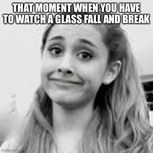 That moment when a glass falls | THAT MOMENT WHEN YOU HAVE TO WATCH A GLASS FALL AND BREAK | image tagged in memes | made w/ Imgflip meme maker