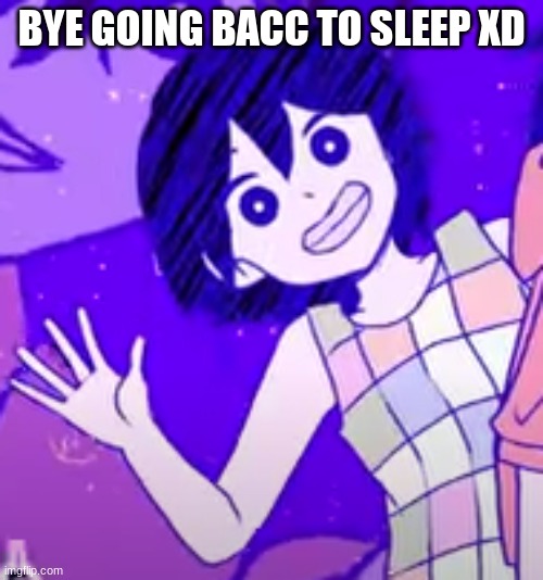 Kel wave | BYE GOING BACC TO SLEEP XD | image tagged in kel wave | made w/ Imgflip meme maker