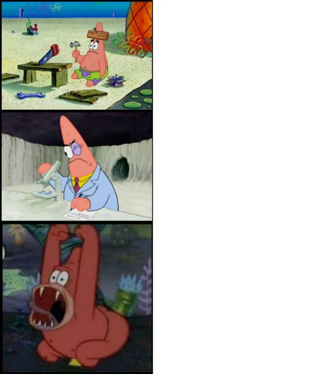Patrick's Evolution Blank Meme Template