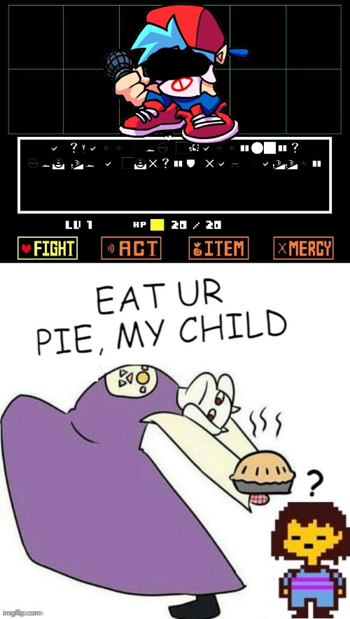 so i found a new font | a small boy challenges you to a cursed rap battle | image tagged in toriel makes pies | made w/ Imgflip meme maker