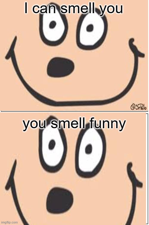 you smell funny | I can smell you; you smell funny | image tagged in smelly | made w/ Imgflip meme maker