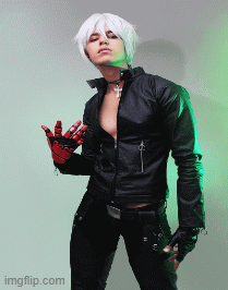 K dash Cosplay | image tagged in k dash,snk,kof,king of fighters | made w/ Imgflip images-to-gif maker