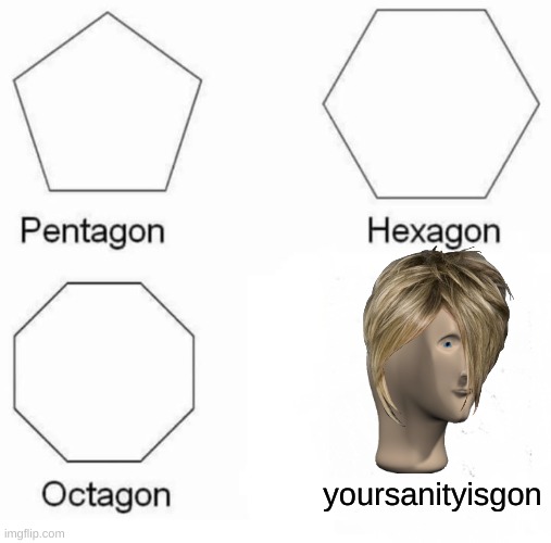 Pentagon Hexagon Octagon | yoursanityisgon | image tagged in memes,pentagon hexagon octagon | made w/ Imgflip meme maker