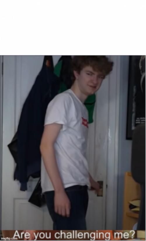 TommyInnit Are you challenging me? | image tagged in tommyinnit are you challenging me | made w/ Imgflip meme maker