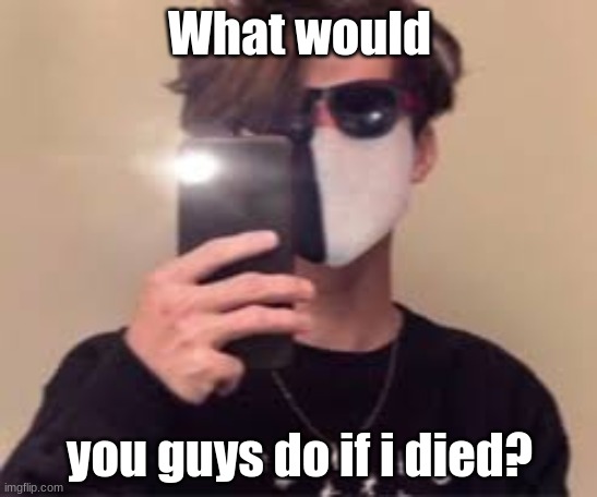 :D | What would; you guys do if i died? | image tagged in d | made w/ Imgflip meme maker