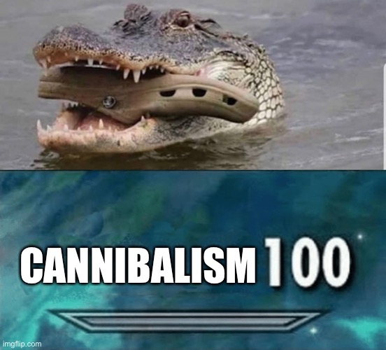 CANNIBALISM | image tagged in skyrim skill meme | made w/ Imgflip meme maker
