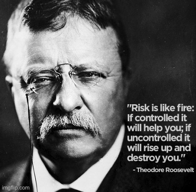 Donald Trump may have known this, too. He played with fire and burned down the country. | image tagged in teddy roosevelt quote risk | made w/ Imgflip meme maker