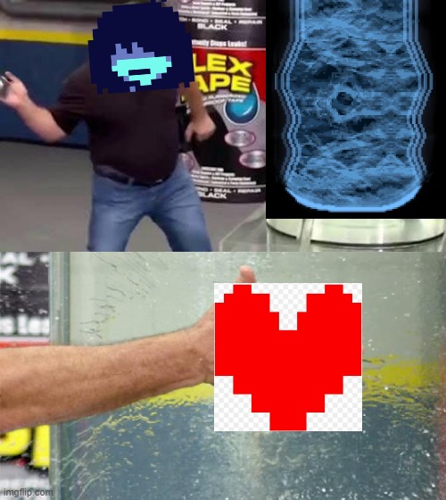 Kris seals the fountain | image tagged in flex tape | made w/ Imgflip meme maker