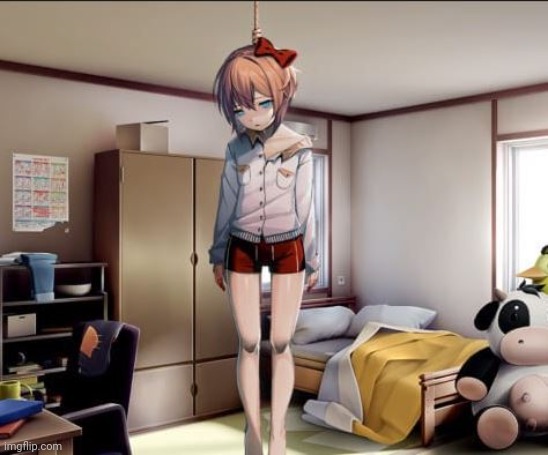 Hanging Sayori | image tagged in hanging sayori | made w/ Imgflip meme maker