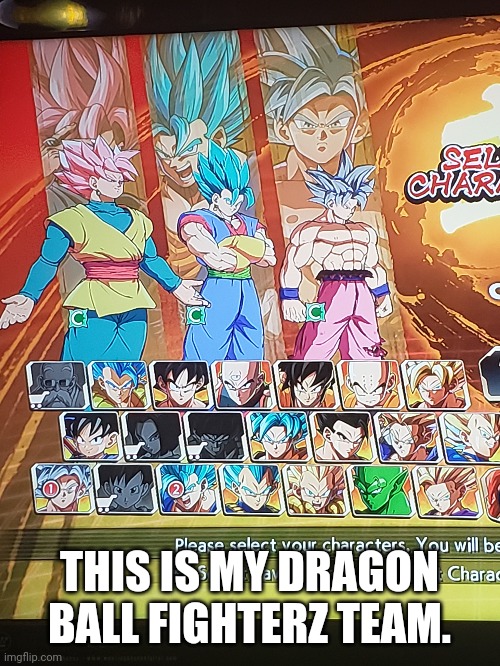 THIS IS MY DRAGON BALL FIGHTERZ TEAM. | made w/ Imgflip meme maker