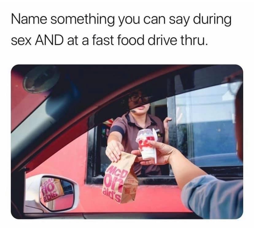 Sex and fast food Blank Meme Template