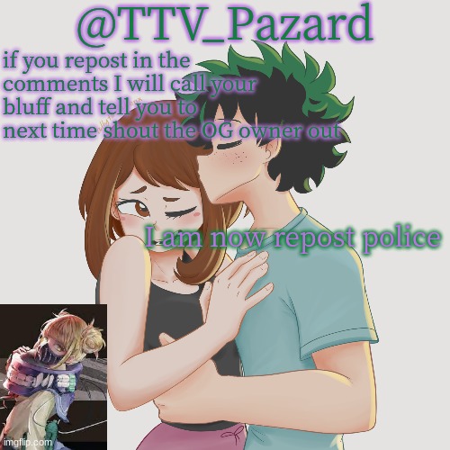TTV_Parzard's 70k temp | if you repost in the comments I will call your bluff and tell you to next time shout the OG owner out; I am now repost police | image tagged in ttv_parzard's 70k temp | made w/ Imgflip meme maker