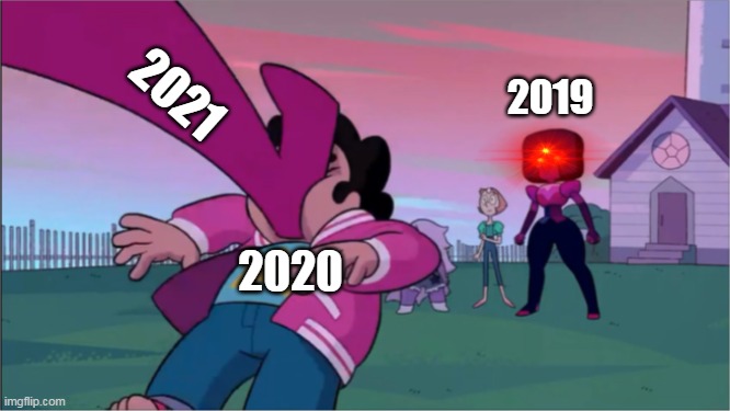 rip 2020 | 2021; 2019; 2020 | image tagged in steven universe the movie template | made w/ Imgflip meme maker