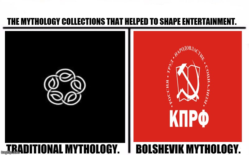 Who Would Win Blank | THE MYTHOLOGY COLLECTIONS THAT HELPED TO SHAPE ENTERTAINMENT. BOLSHEVIK MYTHOLOGY. TRADITIONAL MYTHOLOGY. | image tagged in memes,mythology,in a relationship | made w/ Imgflip meme maker