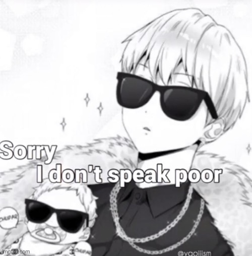 Sorry, I don’t speak poor | image tagged in sorry i don t speak poor | made w/ Imgflip meme maker