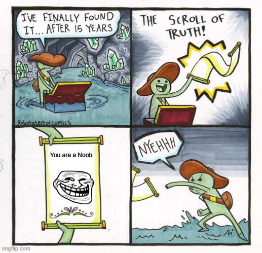 The Scroll Of Truth | You are a Noob | image tagged in memes,the scroll of truth | made w/ Imgflip meme maker