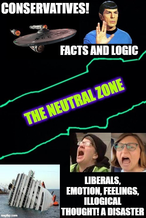 Facts and Logic Versus Feelings and Emotion! | image tagged in star trek,spock,spock illogical,facts | made w/ Imgflip meme maker