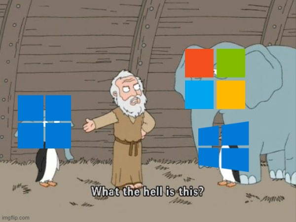Windows 11 Logo Meme | image tagged in what the hell is this | made w/ Imgflip meme maker