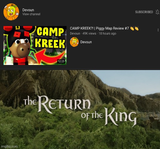 The return of Piggy Map Review | image tagged in the return of the king,roblox meme,youtube | made w/ Imgflip meme maker