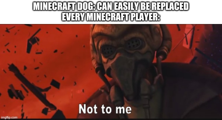Not to me | MINECRAFT DOG: CAN EASILY BE REPLACED
EVERY MINECRAFT PLAYER: | image tagged in not to me | made w/ Imgflip meme maker