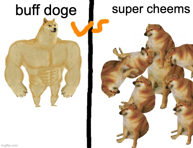 buff doge vs. super cheemswho will win? | buff doge; super cheems | image tagged in memes,buff doge vs cheems | made w/ Imgflip meme maker