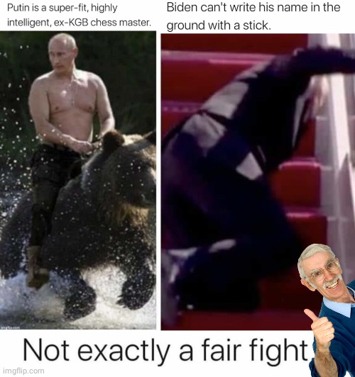 Putin vs Blowhard Joe | image tagged in politics | made w/ Imgflip meme maker