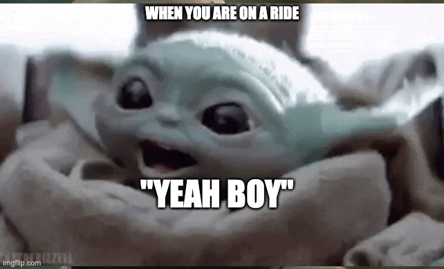 Riding Face | WHEN YOU ARE ON A RIDE; "YEAH BOY" | image tagged in the mandalorian | made w/ Imgflip meme maker