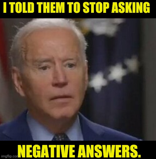 I TOLD THEM TO STOP ASKING NEGATIVE ANSWERS. | made w/ Imgflip meme maker