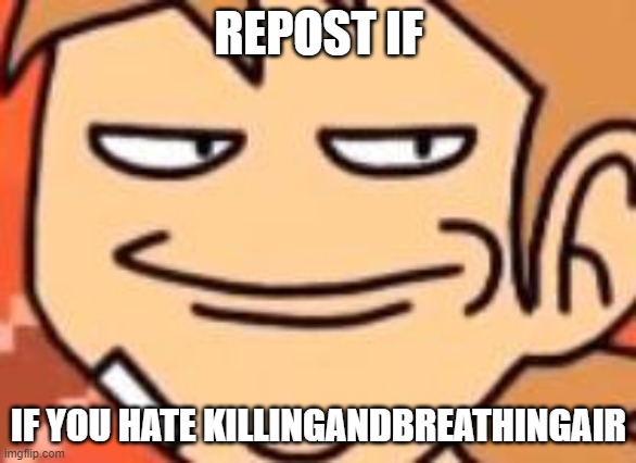 repost if you hate me | REPOST IF; IF YOU HATE KILLINGANDBREATHINGAIR | image tagged in smug tord | made w/ Imgflip meme maker