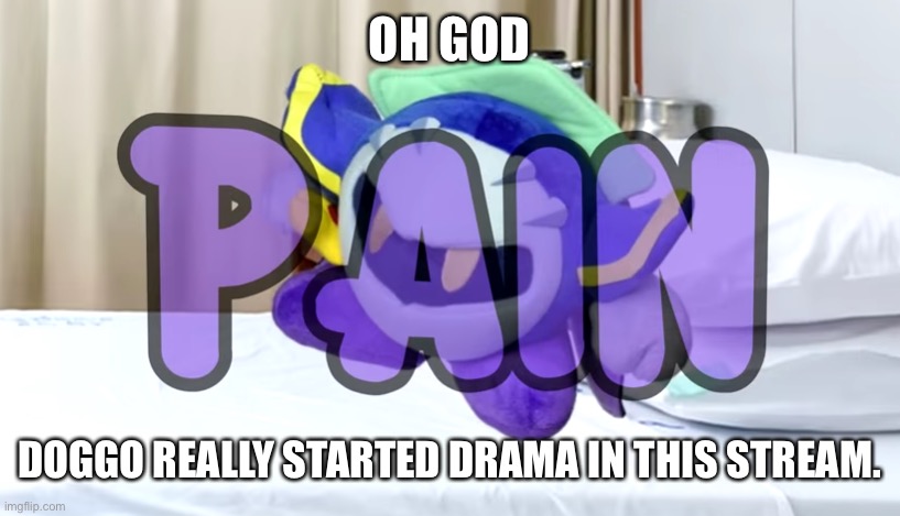 All cuz of a timer | OH GOD; DOGGO REALLY STARTED DRAMA IN THIS STREAM. | image tagged in meta knight pain | made w/ Imgflip meme maker