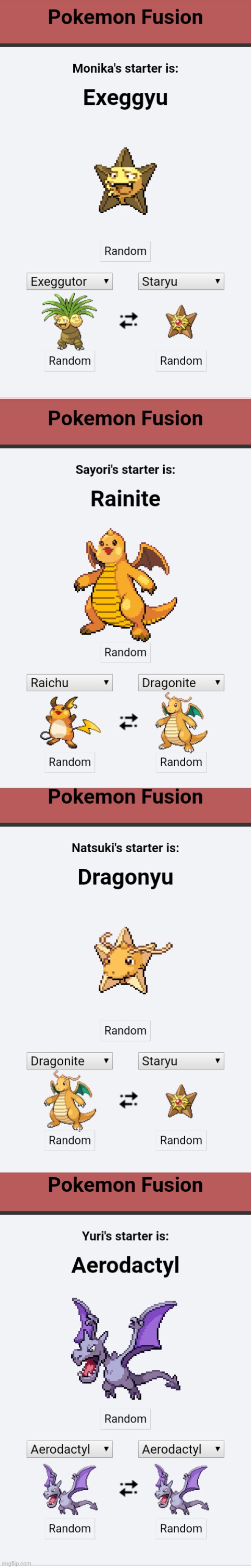 I gave the Dokis Pokemon Fusion starters! :D | made w/ Imgflip meme maker