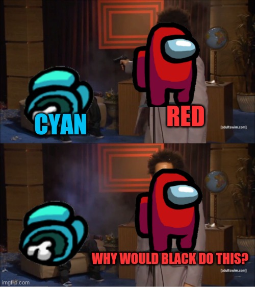 Who Killed Hannibal Meme | RED; CYAN; WHY WOULD BLACK DO THIS? | image tagged in memes,who killed hannibal | made w/ Imgflip meme maker