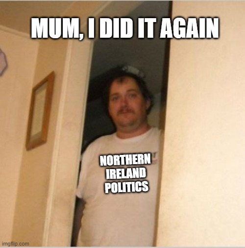 Basement Bubba | MUM, I DID IT AGAIN; NORTHERN IRELAND POLITICS | image tagged in basement bubba,northernireland | made w/ Imgflip meme maker