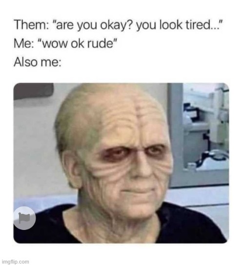 You look tired | image tagged in tired,so tired | made w/ Imgflip meme maker