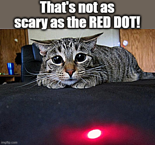 That's not as scary as the RED DOT! | made w/ Imgflip meme maker