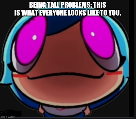 at least people always look up to you :P | BEING TALL PROBLEMS: THIS IS WHAT EVERYONE LOOKS LIKE TO YOU. | image tagged in sky | made w/ Imgflip meme maker