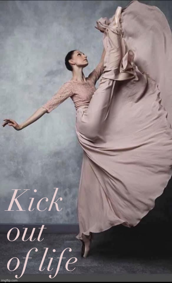 Get a | Kick out of life | image tagged in dancer kick,fancy,dance,dancer,kick,life | made w/ Imgflip meme maker