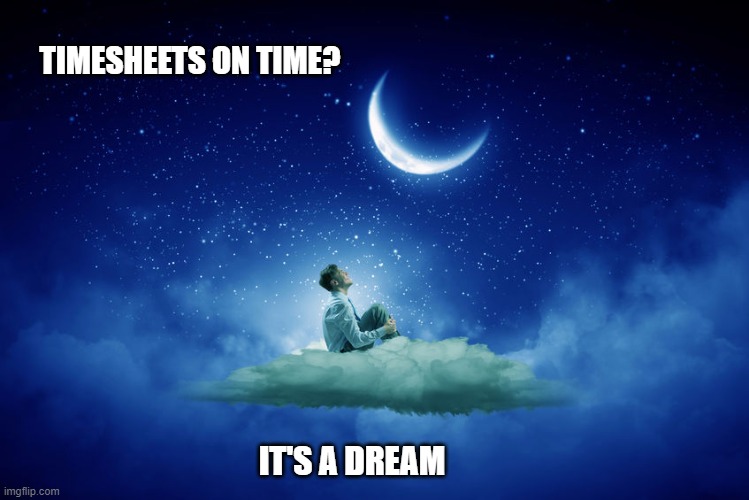 Dream Timesheet Reminder | TIMESHEETS ON TIME? IT'S A DREAM | image tagged in dream timesheet reminder,dream,timesheet reminder,timesheet meme | made w/ Imgflip meme maker