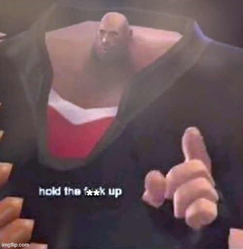 Hold the F@%K up Heavy | ** | image tagged in hold the f k up heavy | made w/ Imgflip meme maker