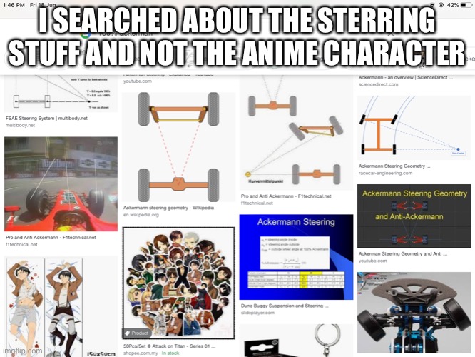 I SEARCHED ABOUT THE STERRING STUFF AND NOT THE ANIME CHARACTER | made w/ Imgflip meme maker