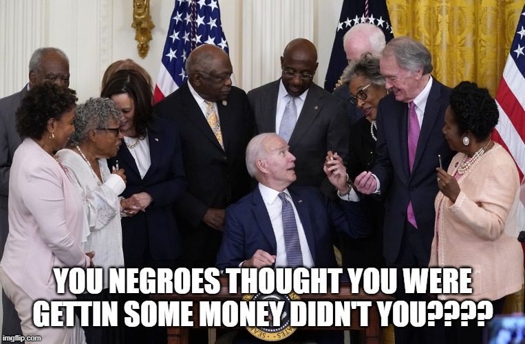 YOU NEGROES THOUGHT YOU WERE GETTIN SOME MONEY DIDN'T YOU???? | made w/ Imgflip meme maker