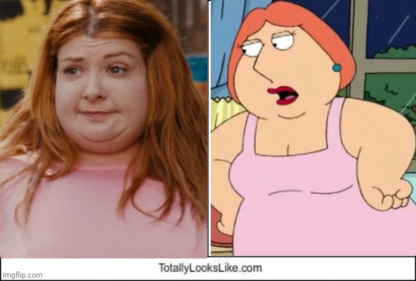 Fat Alyson Hannigan Reminds Me of Fat Lois | image tagged in totally looks like,fat,yo momma so fat,family guy,alyson hannigan,lois griffin | made w/ Imgflip meme maker
