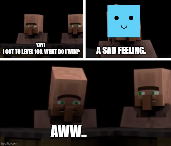 I got to level 100! What do I win? | YAY! 
I GOT TO LEVEL 100, WHAT DO I WIN? A SAD FEELING. AWW.. | image tagged in mee6,what do i win,relatable | made w/ Imgflip meme maker