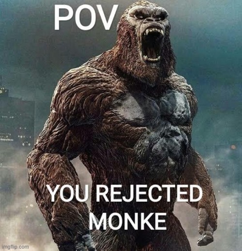 just reject humanity its easy | image tagged in monke | made w/ Imgflip meme maker